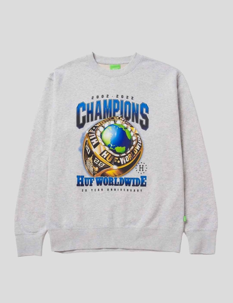 Suadera HUF campioni equipaggio atletico Heather Grey